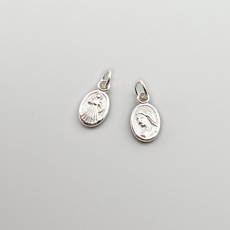 비즈톡 [SVP-25-08]순은펜던트 실버925 성모마리아얼굴타원 7.5x13mm+O링 두께2mm ,1개
