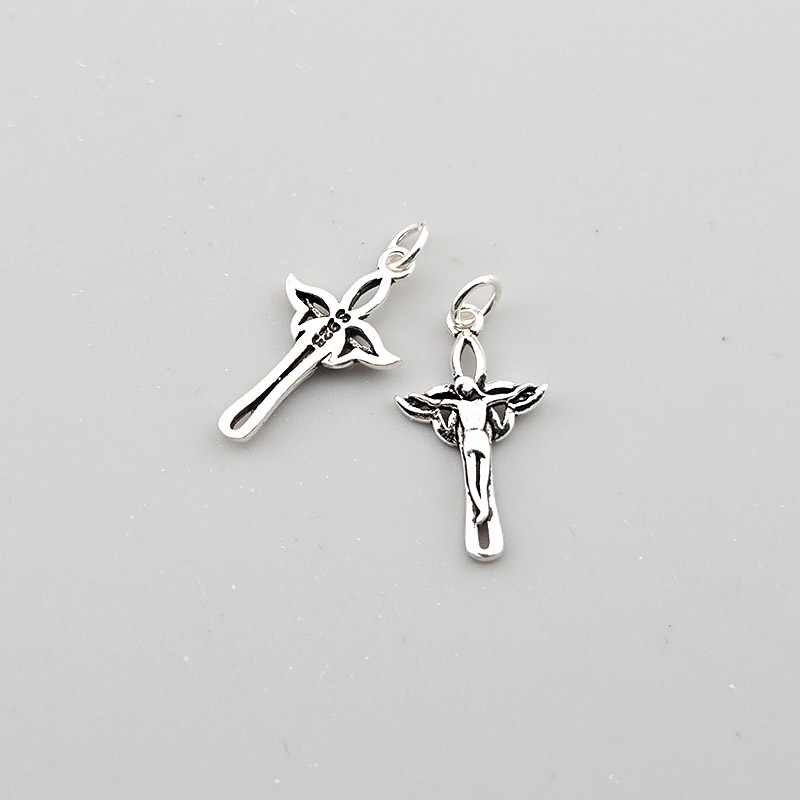 비즈톡 [SVP-25-12]순은펜던트 실버925 예수십자가날개 12x20mm+O링 두께2.2mm ,1개