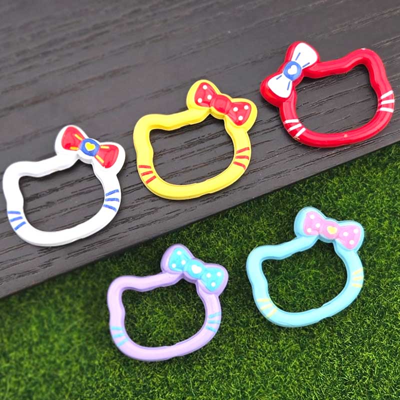 비즈톡 [BG-3-16]볼꾸파츠 아크릴 땡땡이고양이프레임 32x28mm (내경2.5mm) ,1개