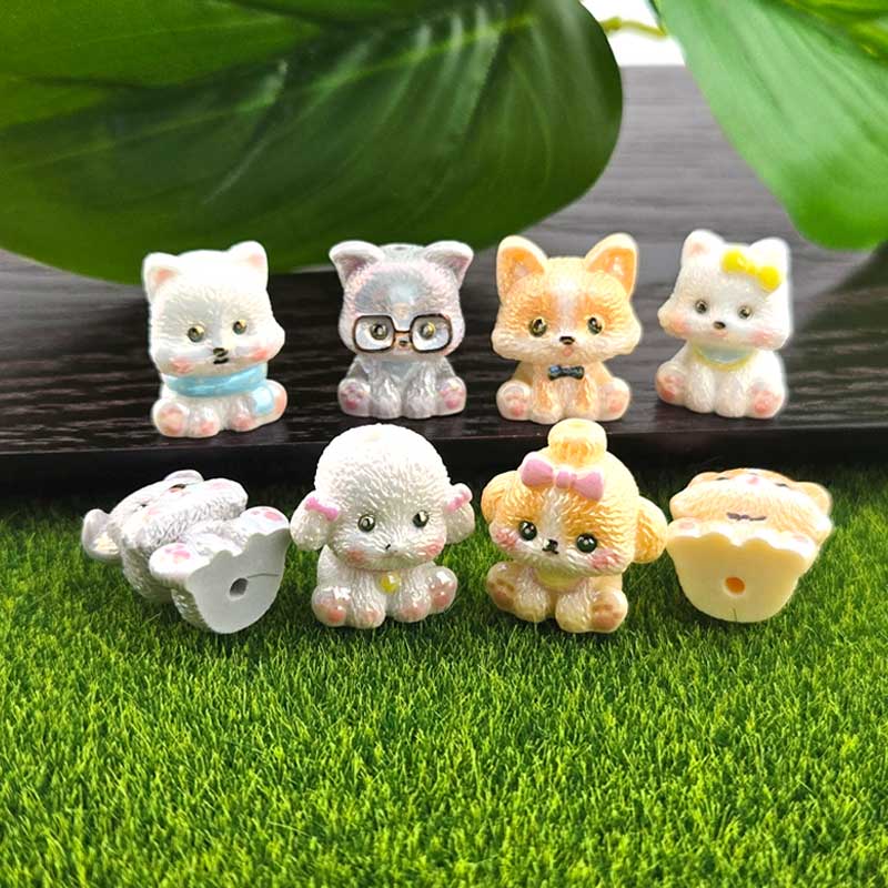 비즈톡 [BG-5-05]볼꾸파츠 아크릴 오로라미니강아지 20mm (내경2.3mm) 볼꾸비즈 키링용 ,1개