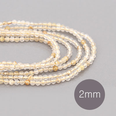 비즈톡 [52-02-019] 원석(축구볼) 2mm 금침수정(천연석) (R) ,반줄(약90개)