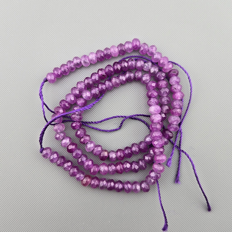 비즈톡 [J1-302-09]원석 옥론델 커팅 4mm 천연석 자수정 ,반줄(약17cm)