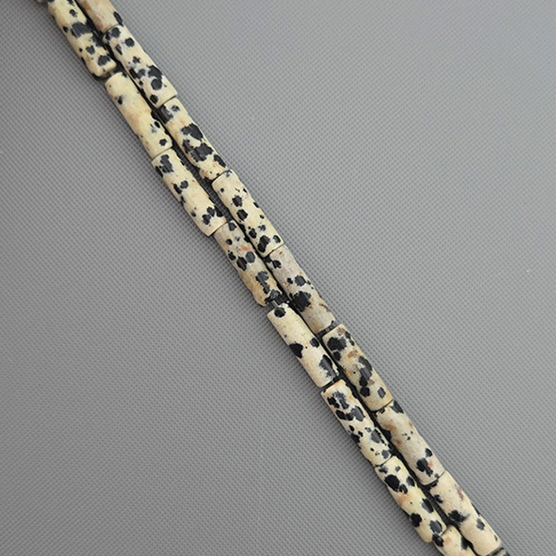 비즈톡 [J1-304-15]원석 원통 막대 파이프 4x14mm 반점석 ,반줄(약18cm)