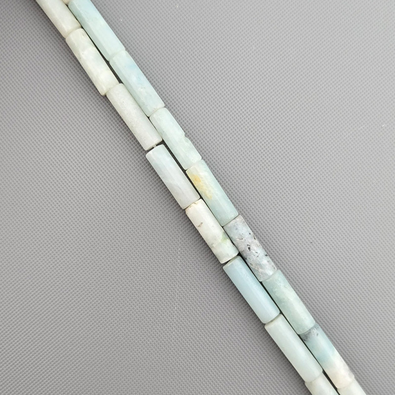 비즈톡 [J1-304-07]원석 원통 막대 파이프 4x14mm 아마조나이트 ,반줄(약18cm)