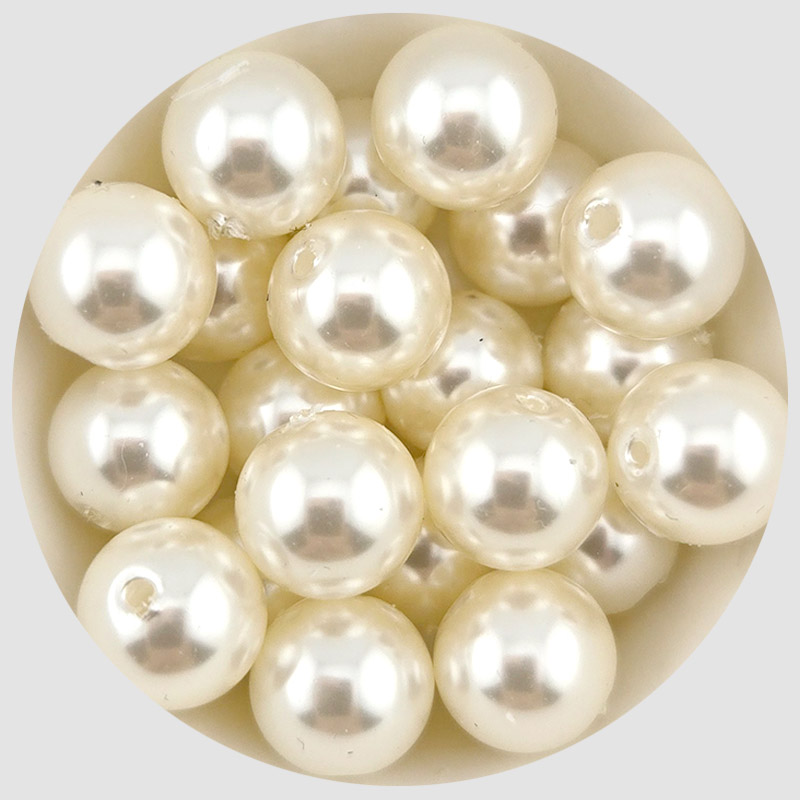 비즈톡 [AP-10-02]아크릴진주 라운드 10mm 크림 ,1줄(약58개)