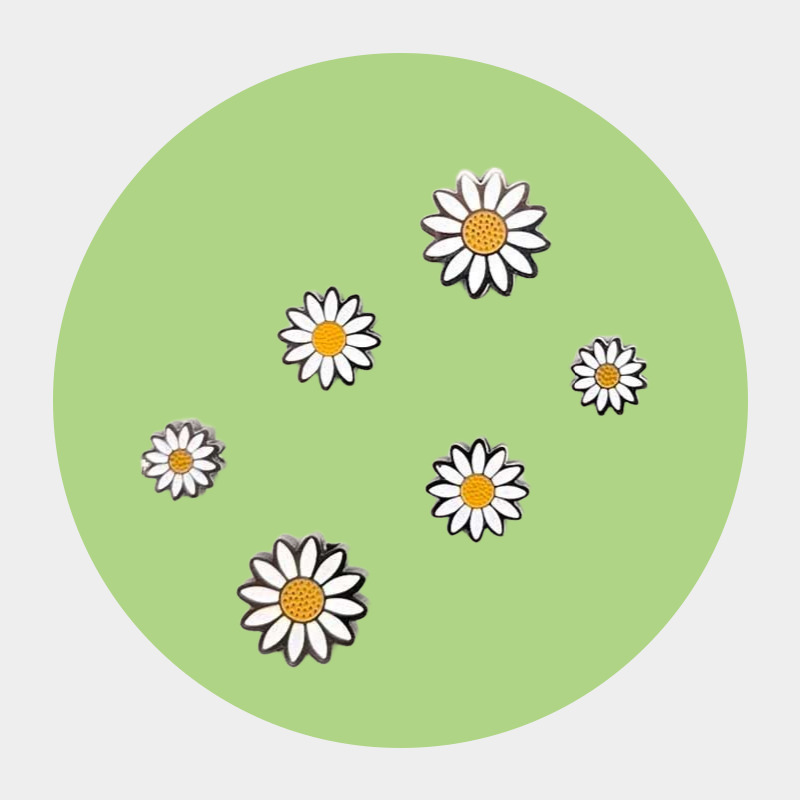 비즈톡 [S2-1-05]써지컬스틸 펜던트 에폭데이지꽃통과형 6/8/10mm 무도금 ,1개