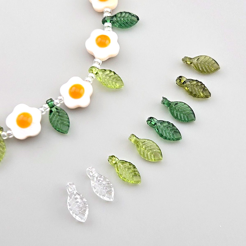 비즈톡 [PA-004]아크릴 미니나뭇잎고리형 5x10mm 작은고리나뭇잎 ,1개