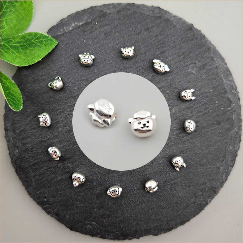 비즈톡 [SVP-09-10]순은펜던트 실버925 십이간지 12간지 미니동물 통과형 08.양띠 4.8x5.2mm ,1개