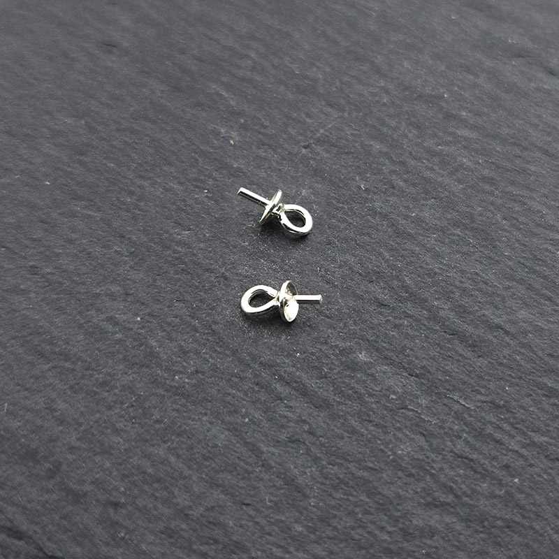 비즈톡 [SVT-0-01]순은부자재 실버925 반구멍캡 3mm 무도금 ,1개