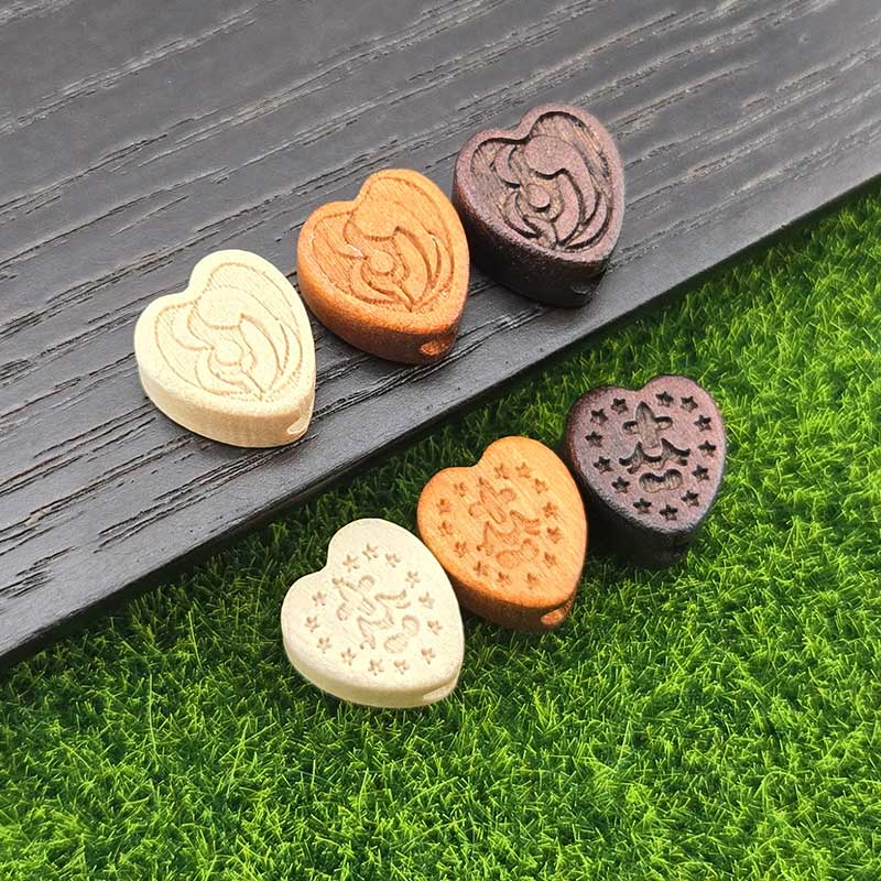 비즈톡 [DW-7-16]카톨릭묵주만들기 우드십자가 자작나무 성모자 하트방석 12mm ,1개